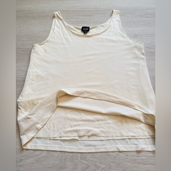 Eileen Fisher Stretch 100% Silk Tank in Ivory - Picture 5 of 9